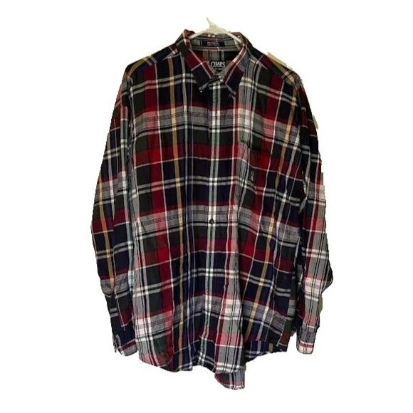 Ralph Lauren CHAPS Men's Primary Colors Plaid Long Sleeve Button Shirt SZ L - Picture 1 of 6